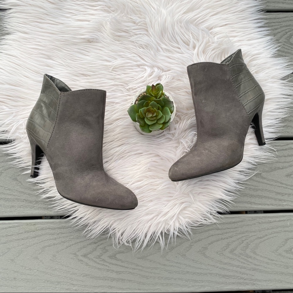 Express heeled ankle booties